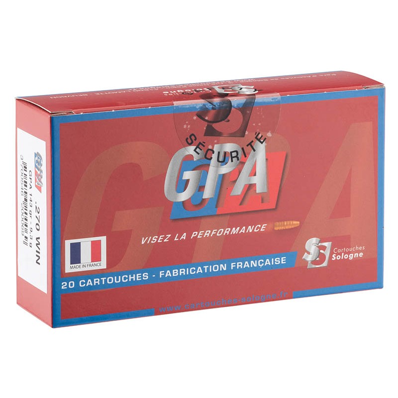 CARTOUCHES A PERCUSSION CENTRALE SOLOGNE .270 WIN A BALLE GPA CAL. 270 WIN À TYPE GPA