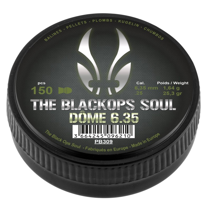 PLOMBS THE BLACK OPS SOUL DOME 6.35MM (CAL .25) CAL. 6.35 MM