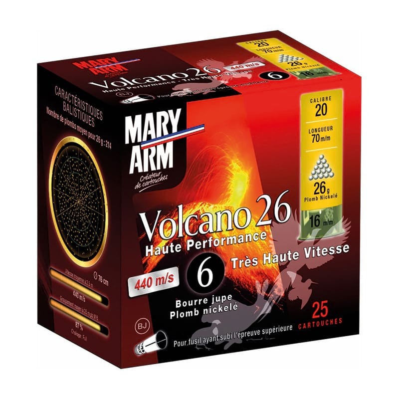 Cartouches MARY ARM Volcano 26 HP - BJ - cal.20